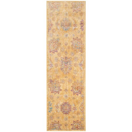 Safavieh Sevilla Power Loomed Rectangle Area Rug Gold & Multi Color- 2 ft.-2 in. x 7 ft. SEVB814E-27